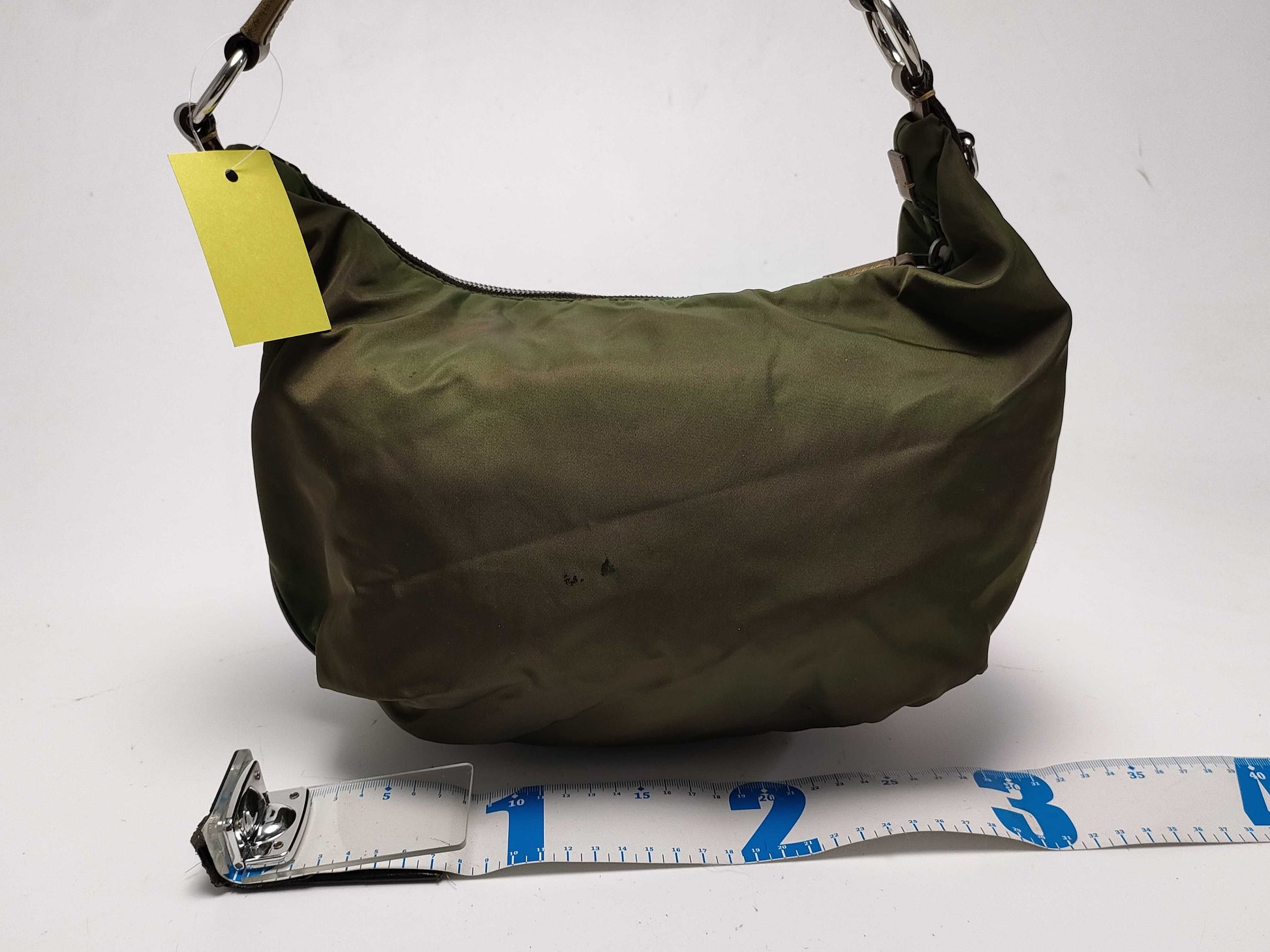 PRADA Nylon One-Shoulder Khaki Shoulder Bag