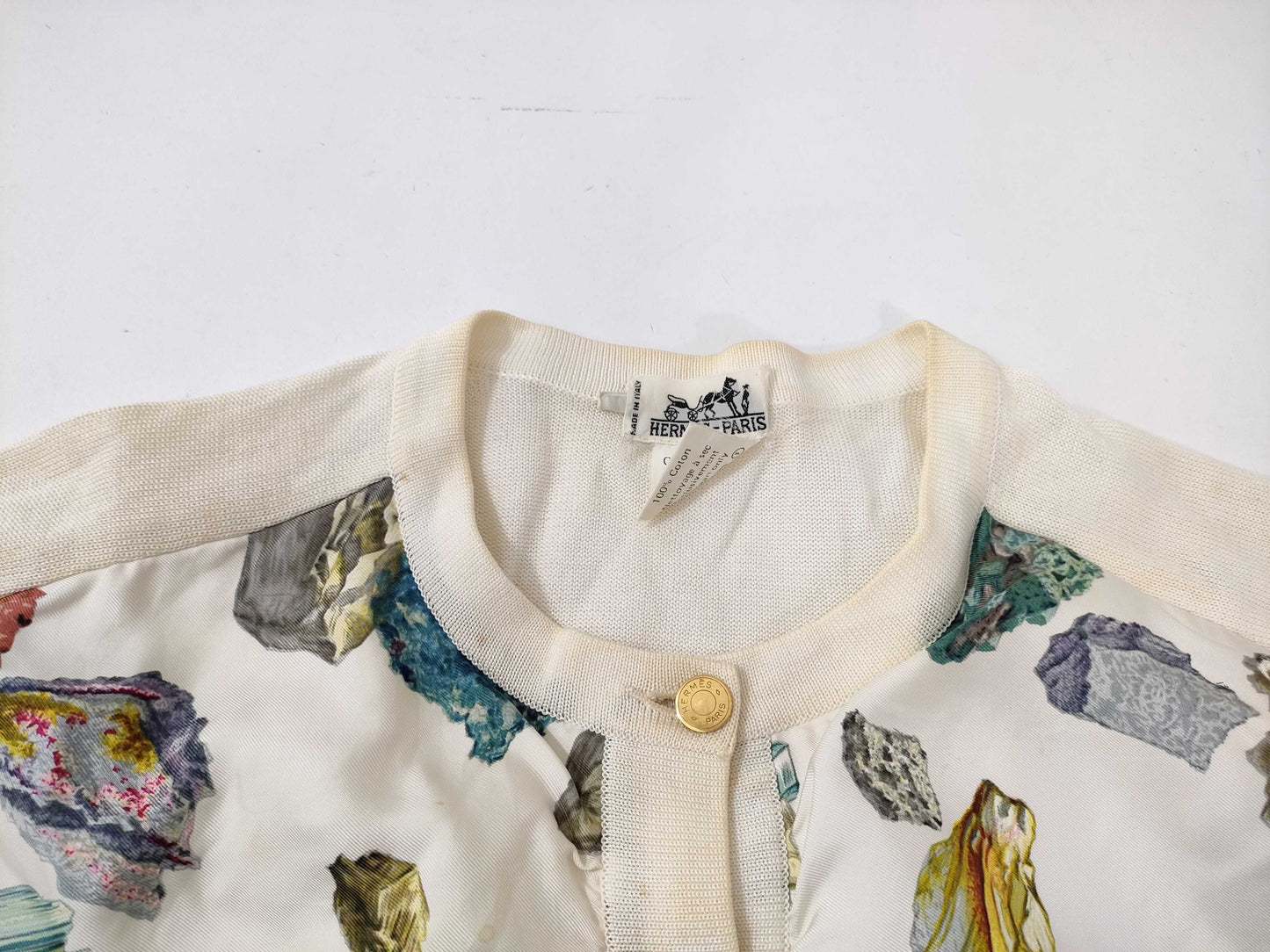 HERMES Cardigan with Natural Stone Motif