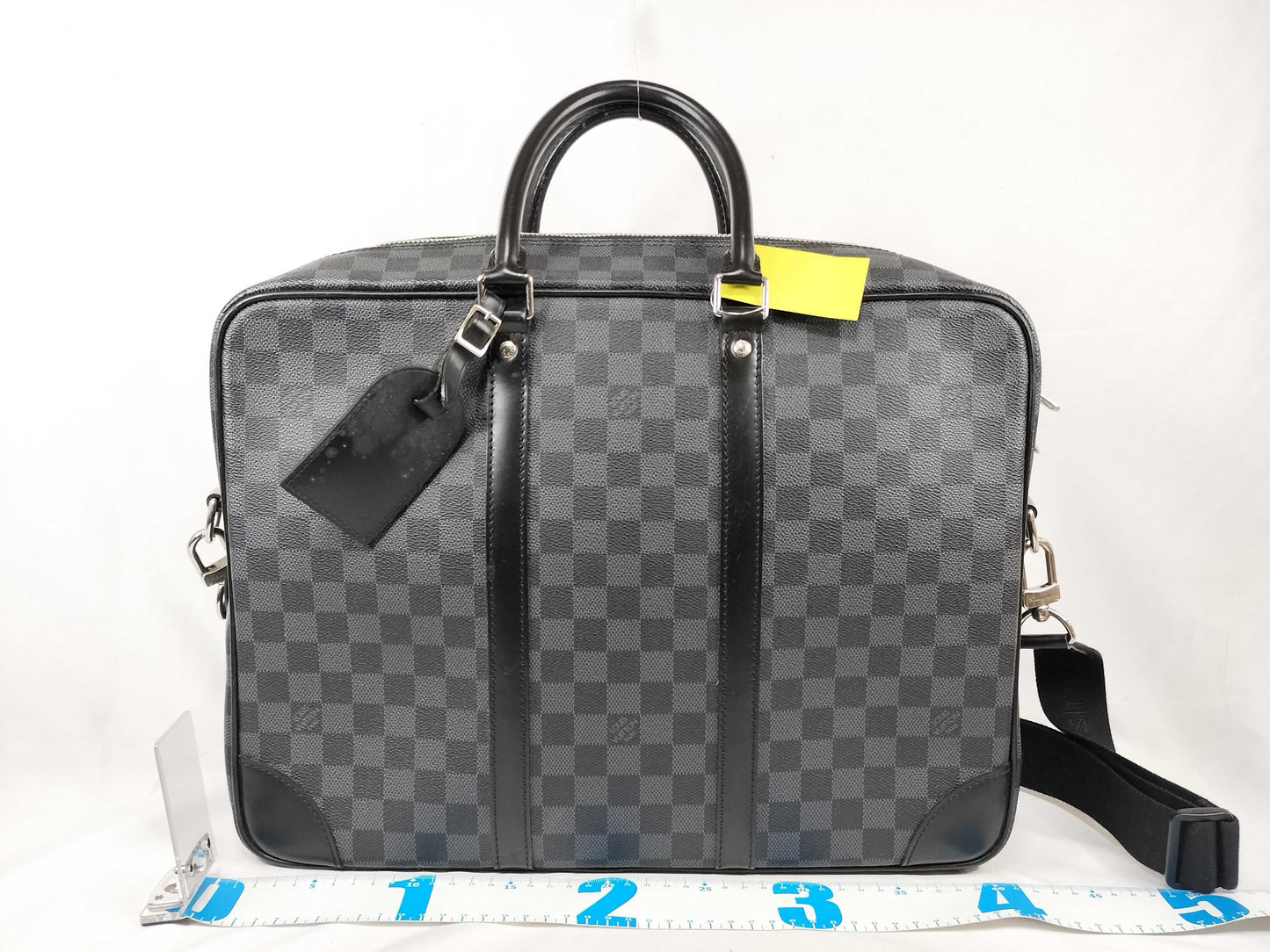 LOUIS VUITTON Damier Graphite Porte-Document Voyage Personalized Business Bag