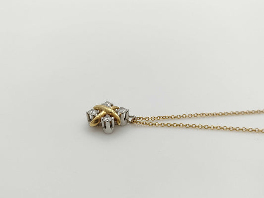 Tiffany&Co. Jean Che Lainberget 4PD Pt950/K18 3.6g Necklace