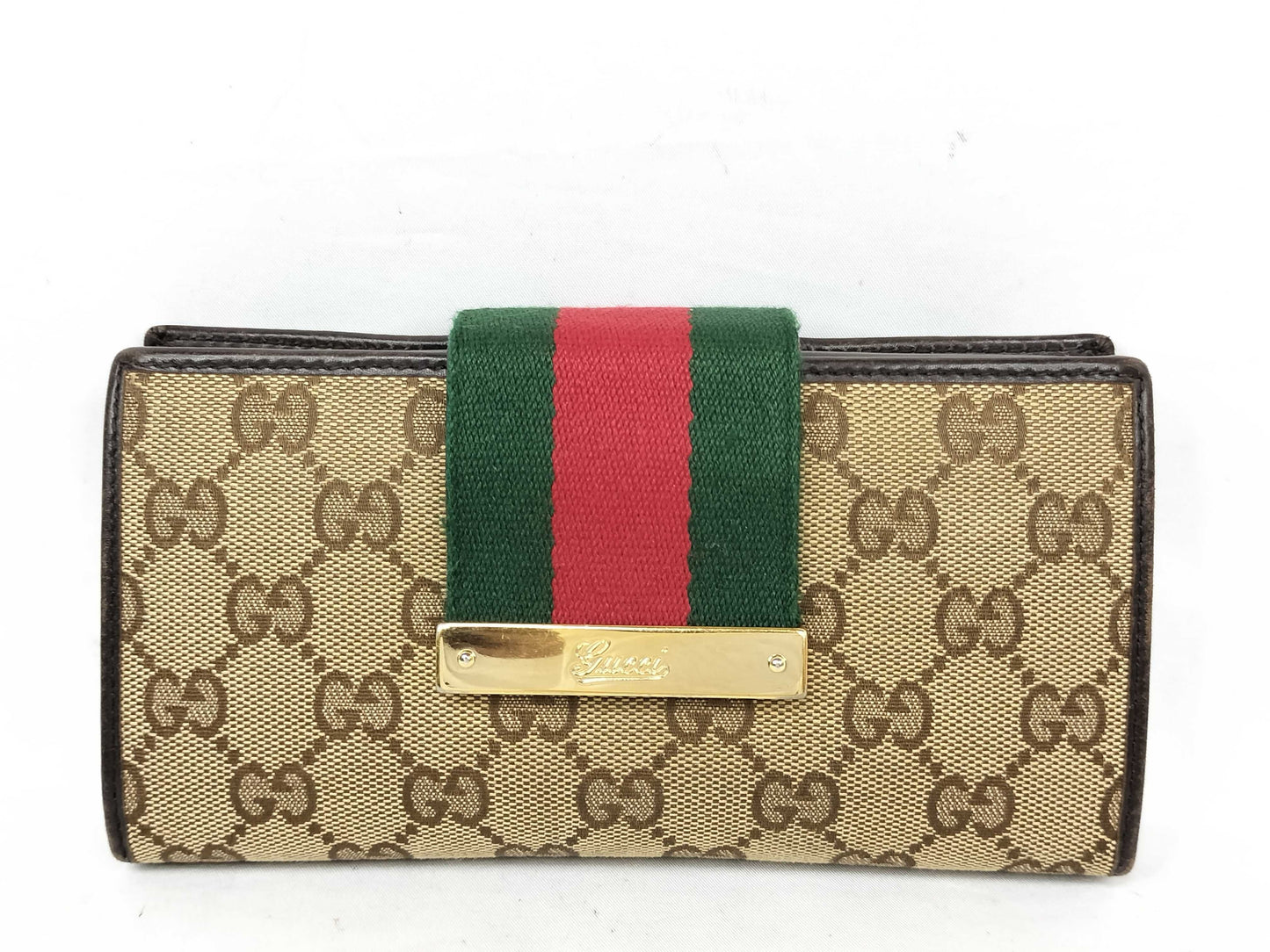 GUCCI GG Long Wallet Sherry Band Wallet