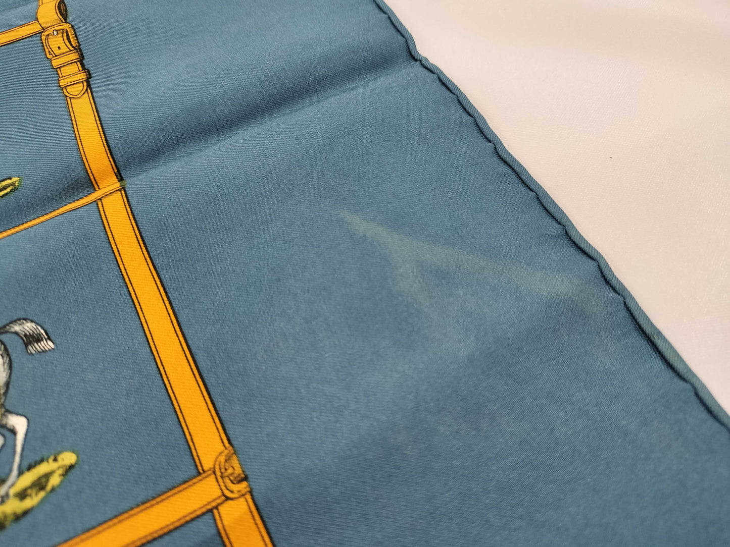 HERMES Carré 90 Horse Blanket Blue Scarf