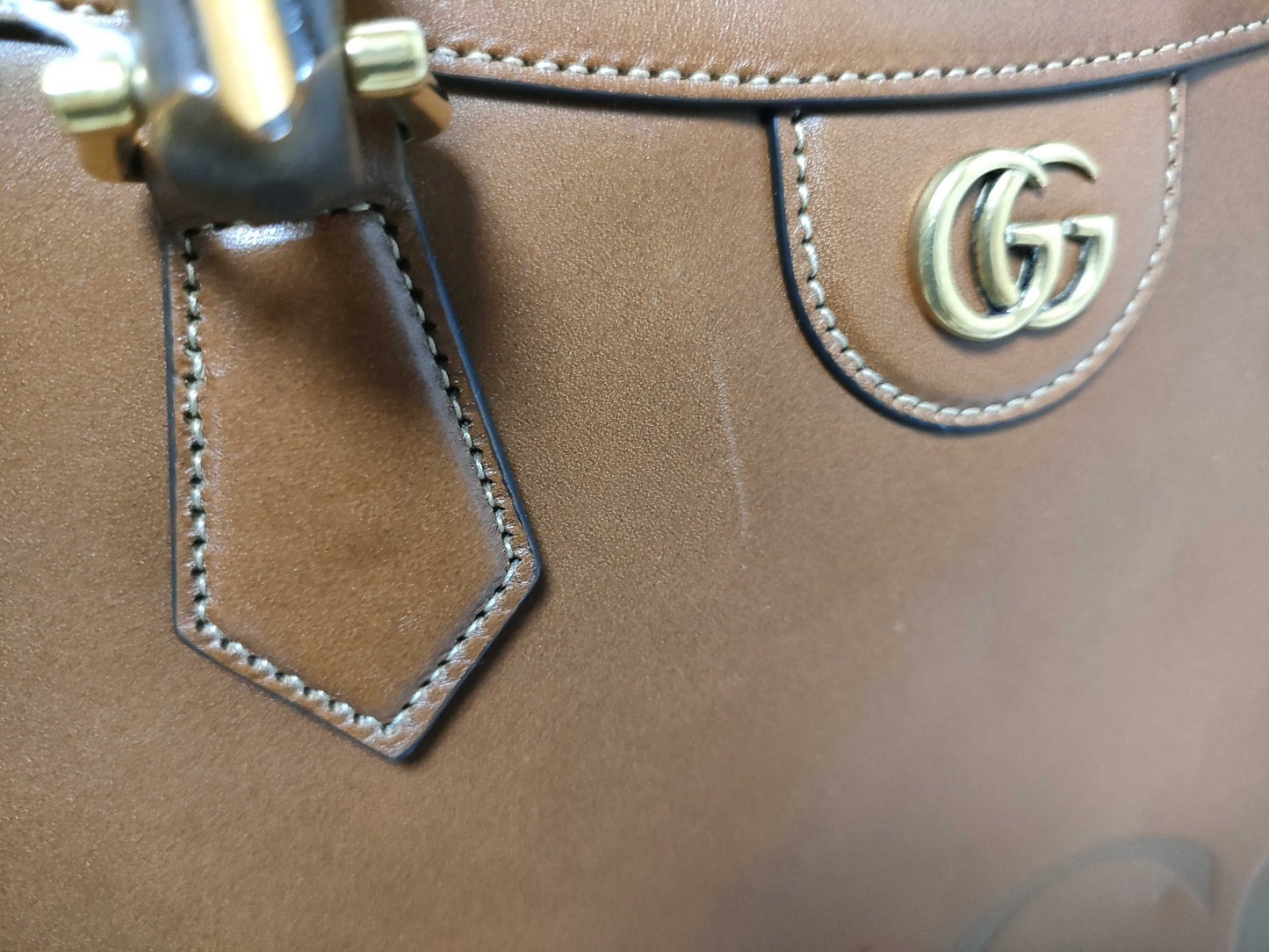 GUCCI Bamboo Diana 2-Way Bag, Medium, Top Handle, Leather, Brown, 655658 Tote Bag