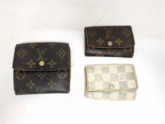 LOUIS VUITTON Monogram M61654 Portefeuille Elise/Key Case/Damier Azur Wallet