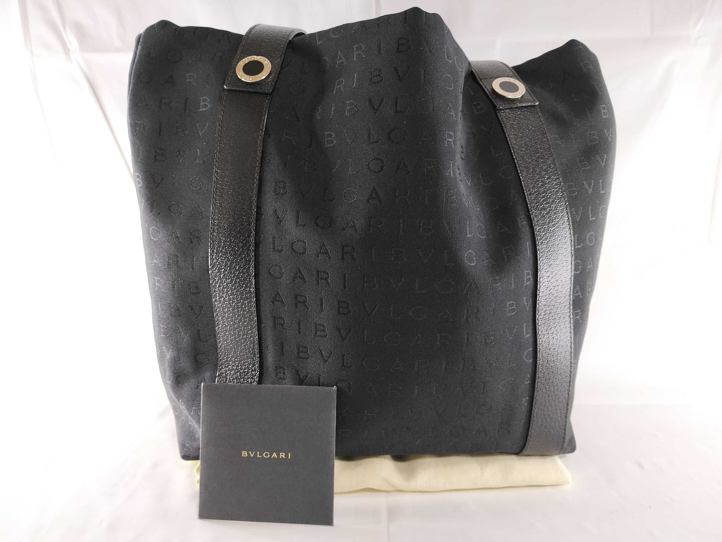 BVLGARI Logomania Canvas/Leather Tote Bag