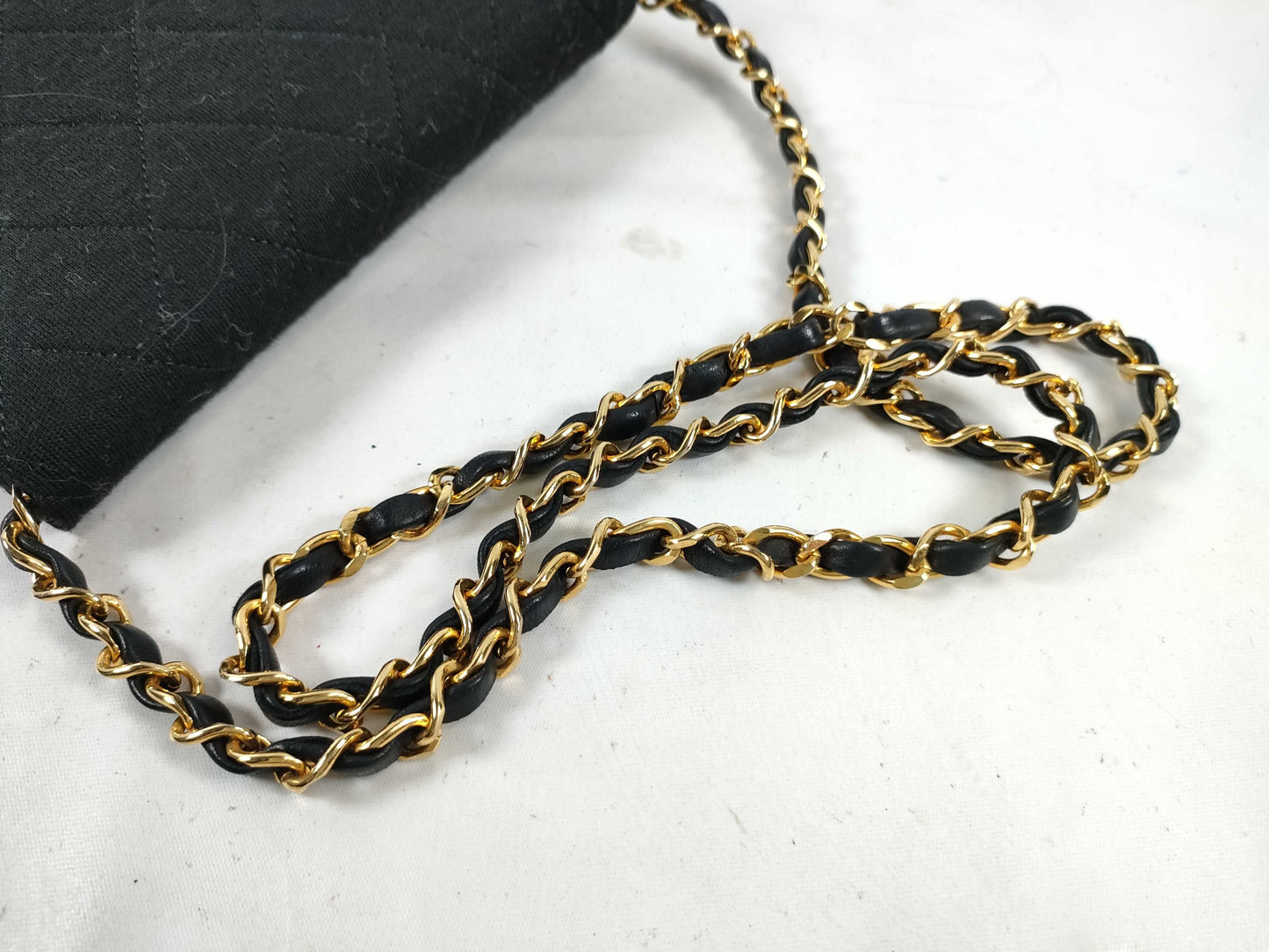 CHANEL Coco Mark Jersey Flap Chain Shoulder Bag