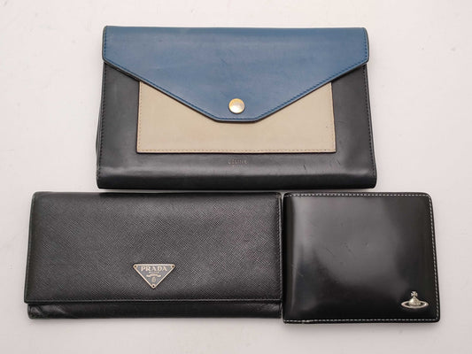 CELINE shoulder pouch / Prada wallet / Vivienne Westwood wallet 3-piece set