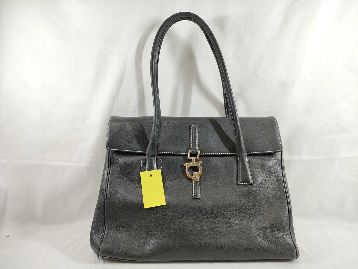 Salvatore Ferragamo black leather handbag