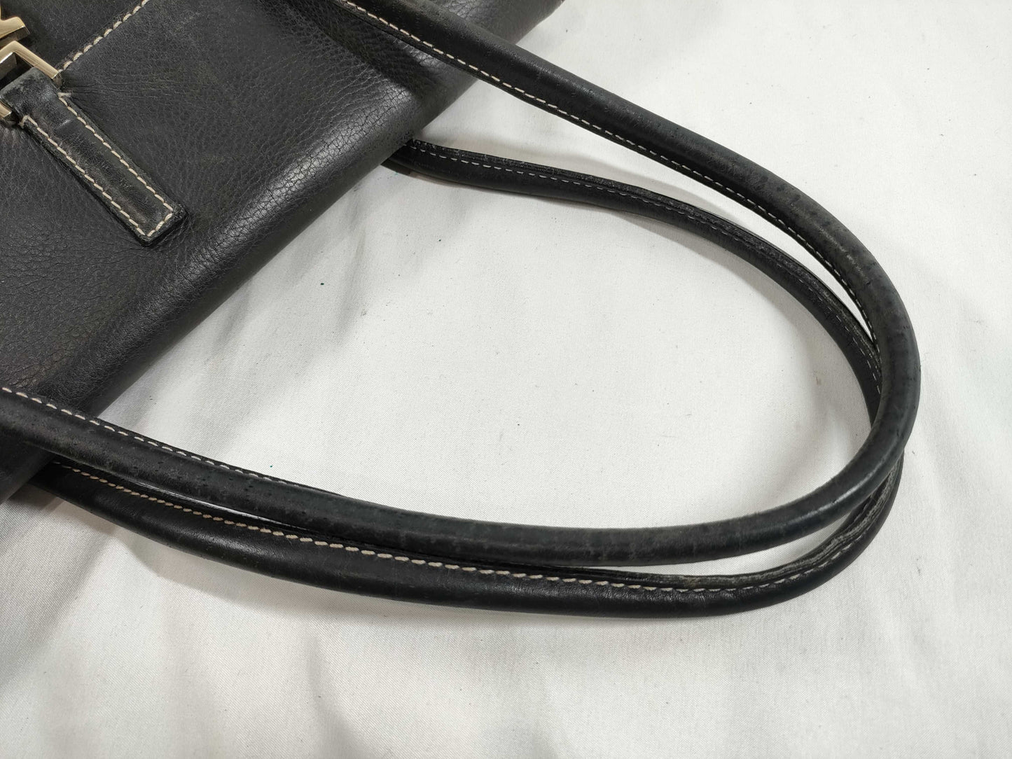 Salvatore Ferragamo black leather handbag