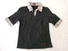 BURBERRY Short Sleeve T-Shirt / Collar and Sleeve Nova Check / Black T-Shirt
