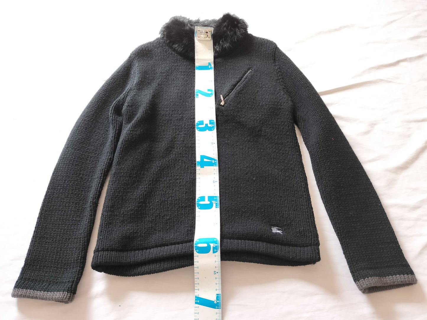BURBERRY BLACK LABEL Knit Jacket with Fur