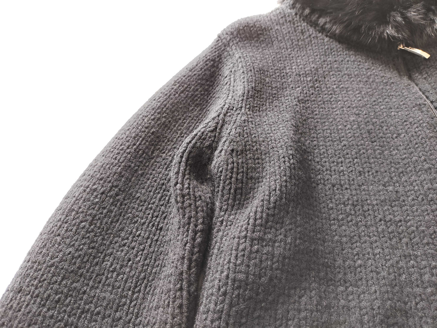 BURBERRY BLACK LABEL Knit Jacket with Fur