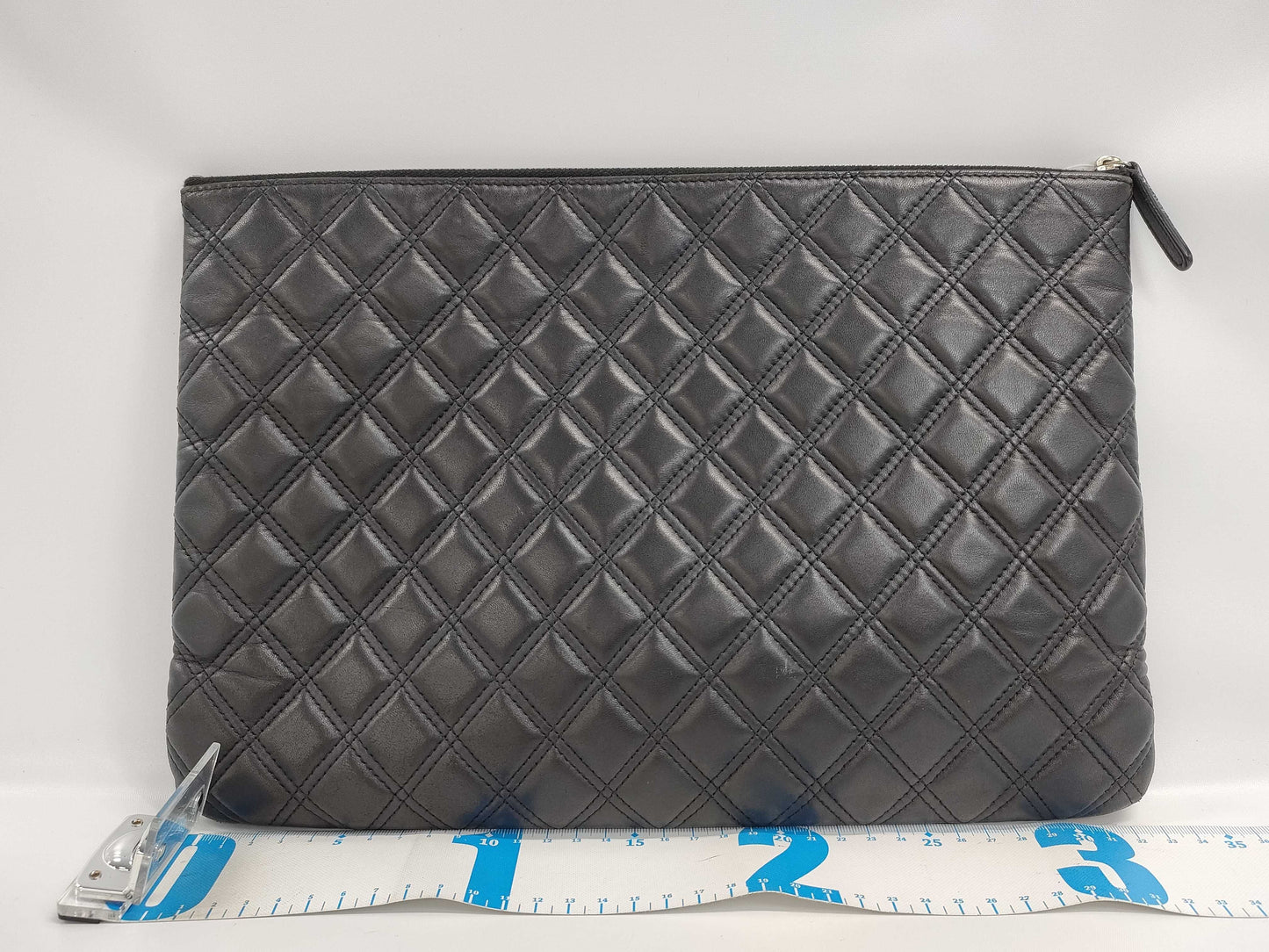 CHANEL Lambskin Matelasse Second Clutch Bag