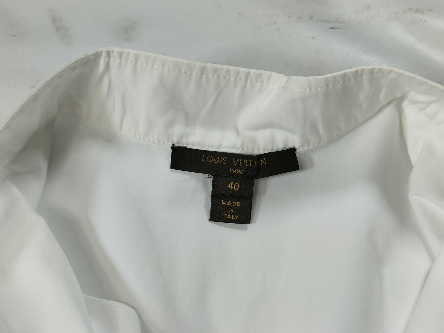 LOUIS VUITTON LV logo button cotton blouse shirt top