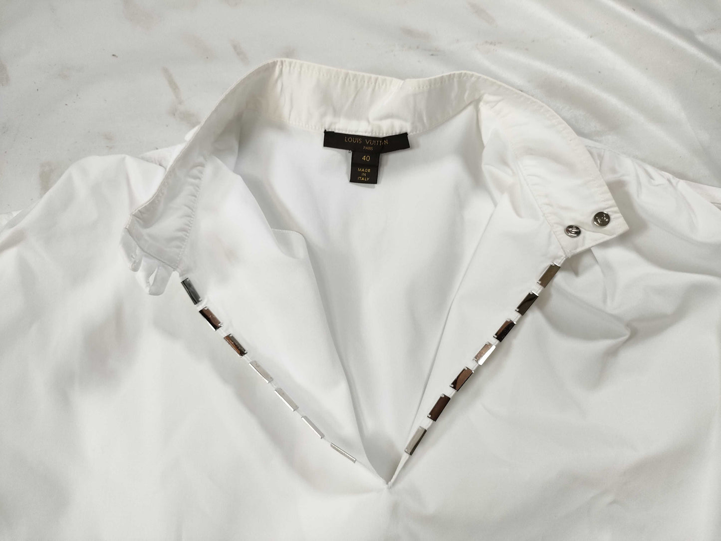 LOUIS VUITTON LV logo button cotton blouse shirt top