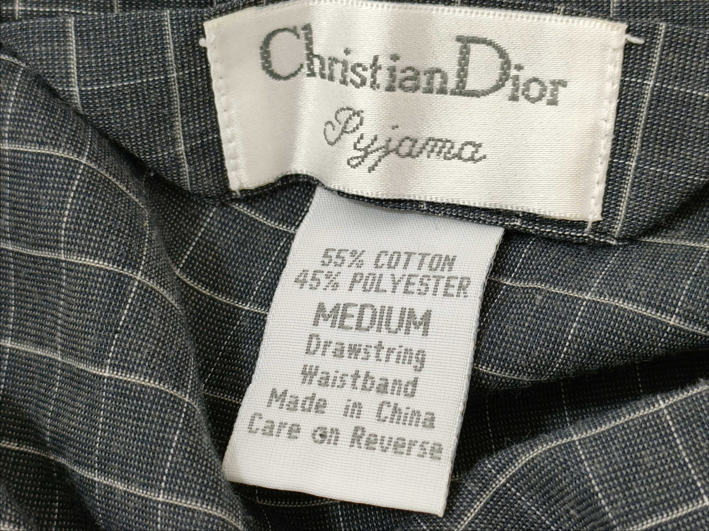 Dior Pajama Shirt/2 Pockets/Checkered/Gray Tops