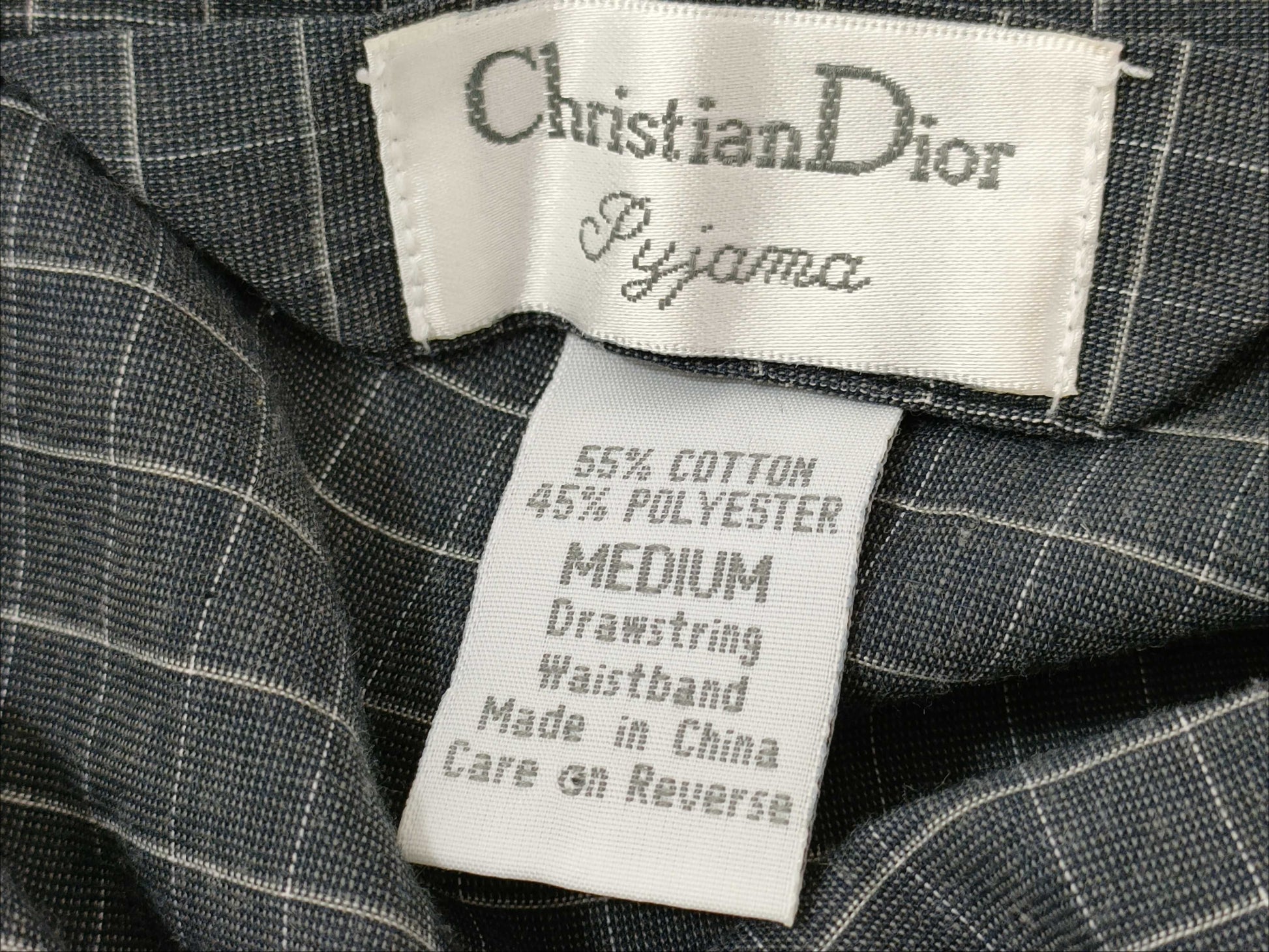 Dior Pajama Shirt/2 Pockets/Checkered/Gray Tops