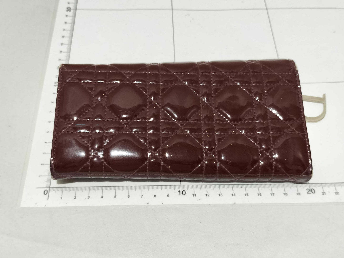 Dior enamel long wallet, wine red