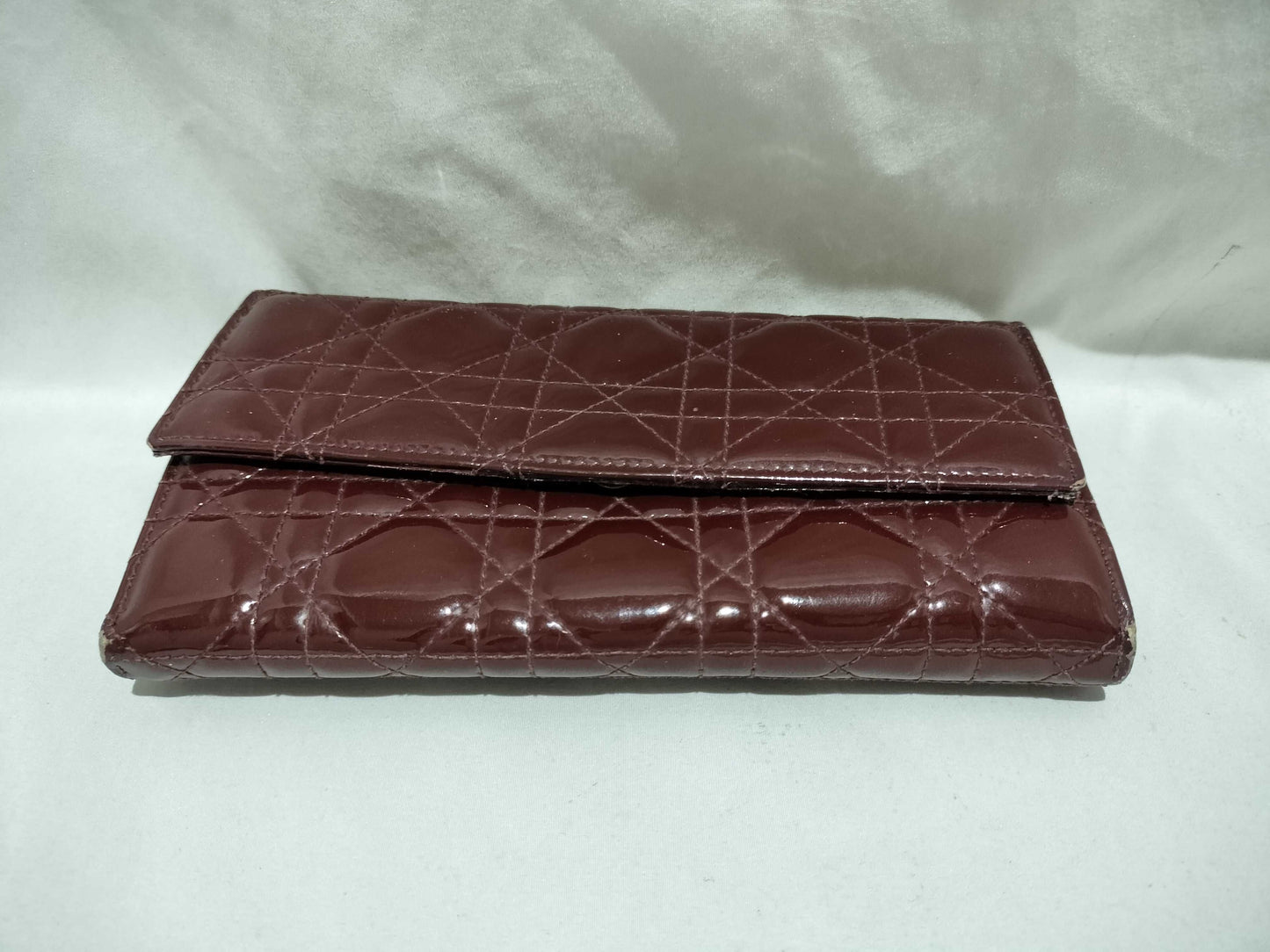 Dior enamel long wallet, wine red