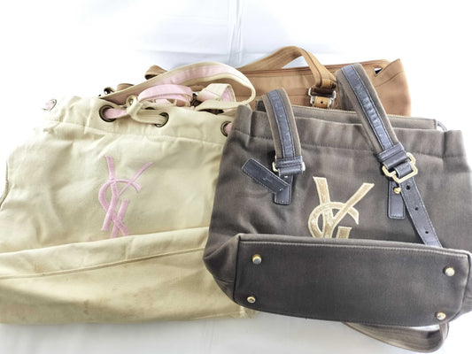 Yves Saint Laurent Canvas/Leather Tote Bag