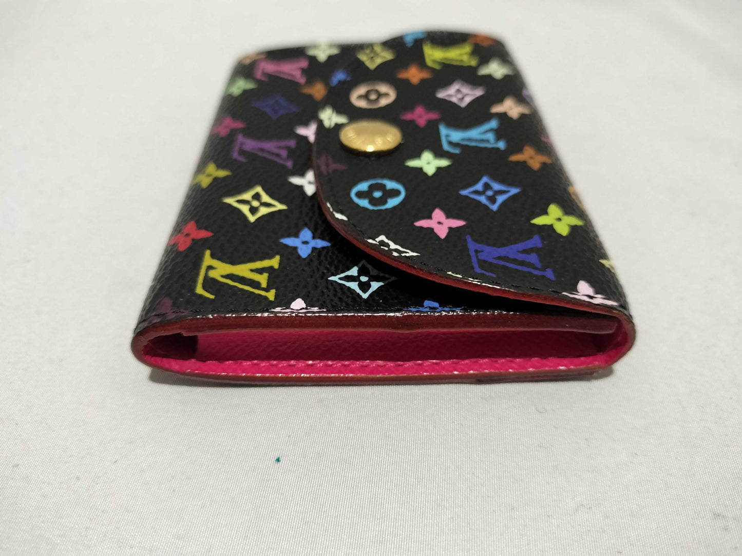 LOUIS VUITTON Monogram Multicolore Carte de Visite Business Card Holder Black Coin Case