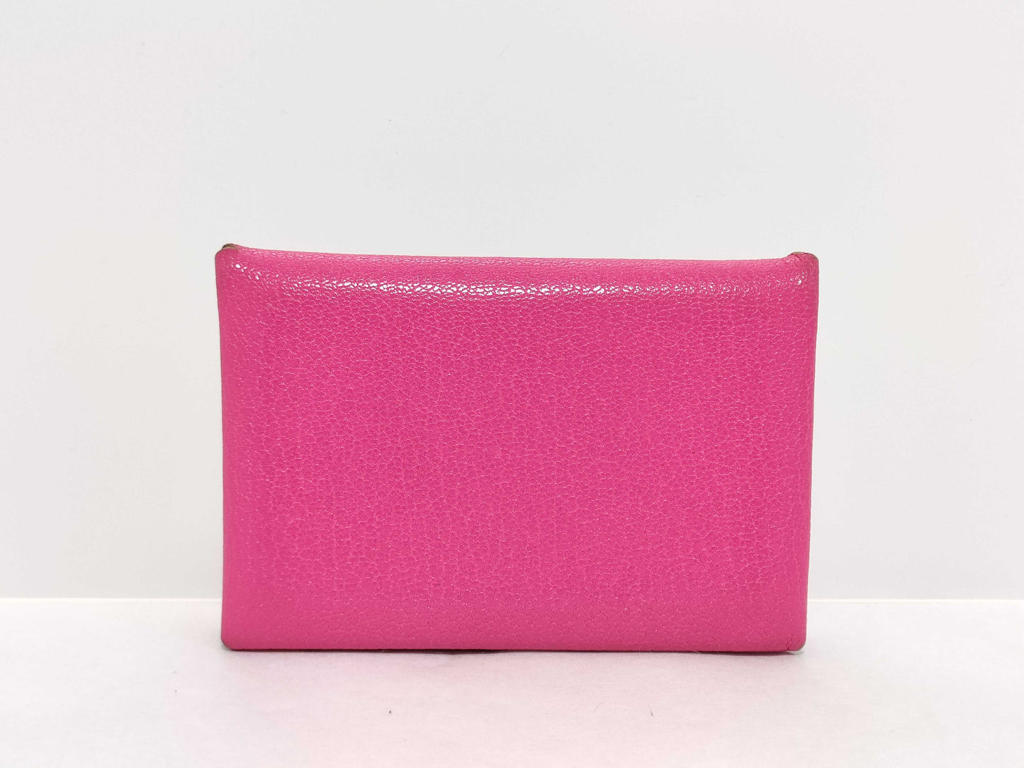 HERMES Calvi Duo Chevre Coin Case Pink Coin Case