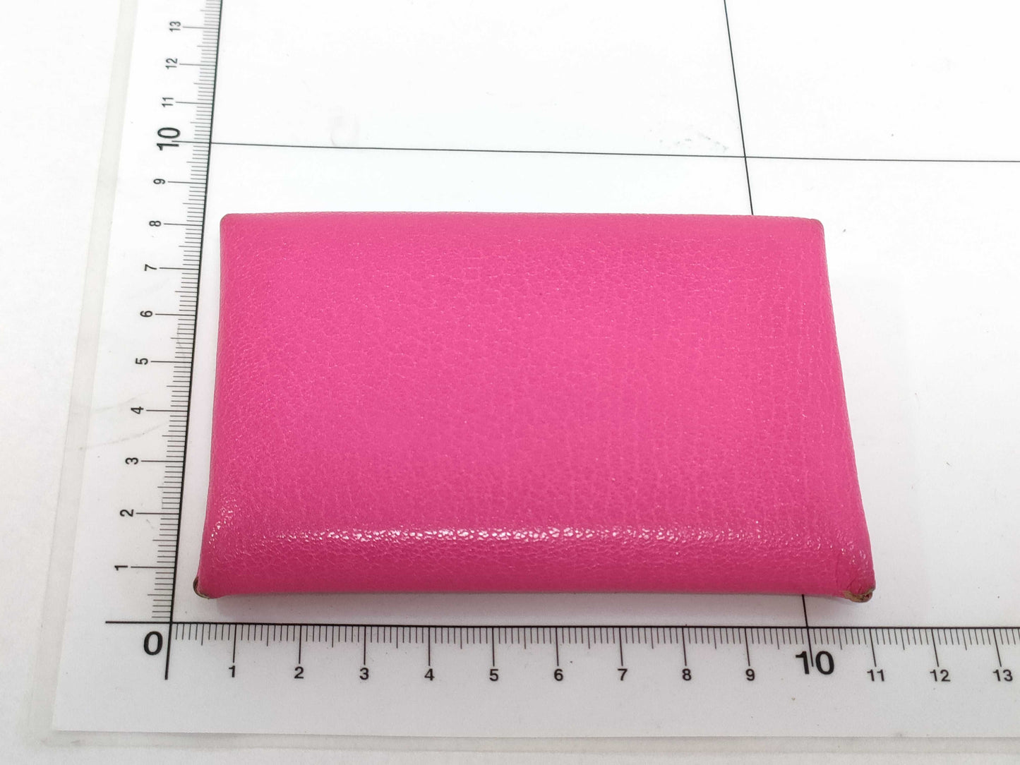 HERMES Calvi Duo Chevre Coin Case Pink Coin Case