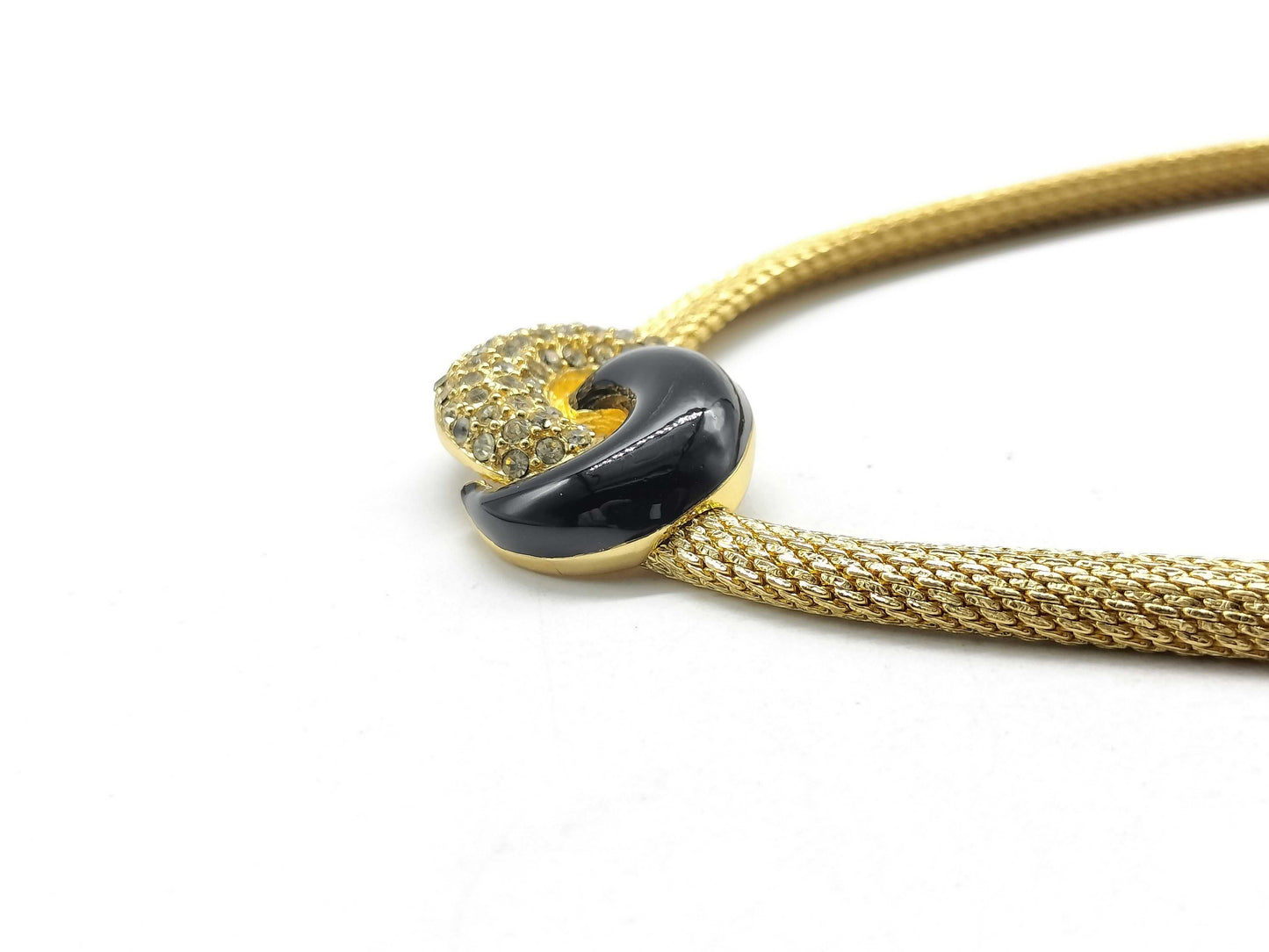 Dior GP Rhinestone Necklace/Black/Gold Necklace