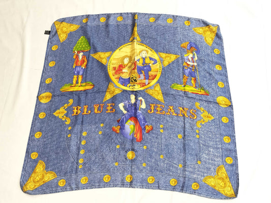 VERSACE Medusa Denim Transfer Jewelry Scarf