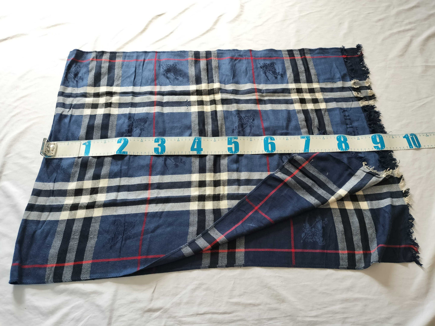 BURBERRY Nova Check Blue Scarf
