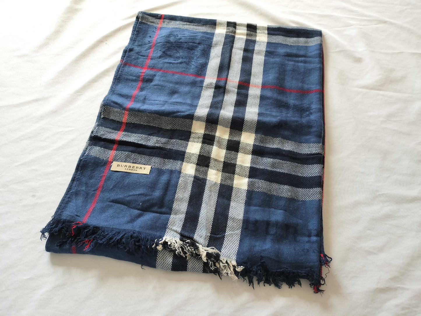 BURBERRY Nova Check Blue Scarf