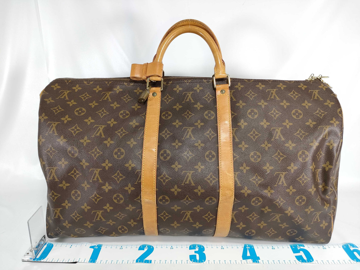 LOUIS VUITTON Monogram Keepall Bandouliere 55 Boston Bag