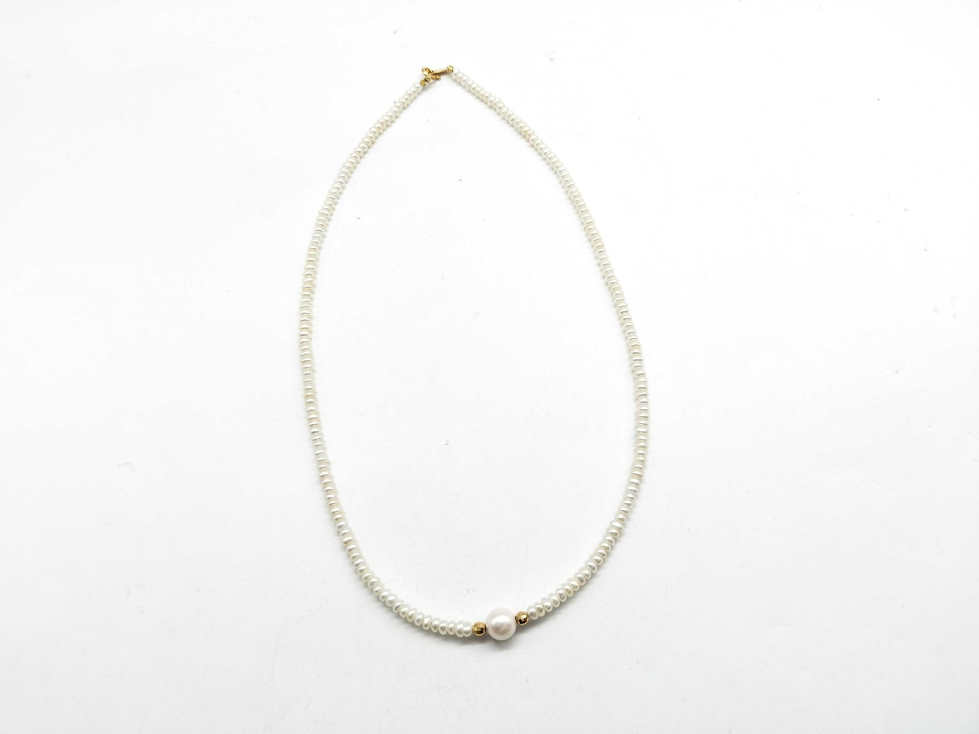 Pearl diameter: Approx. 2.8mm-3.3mm / 6.7mm, K18/METAL, 6.1g, Necklace