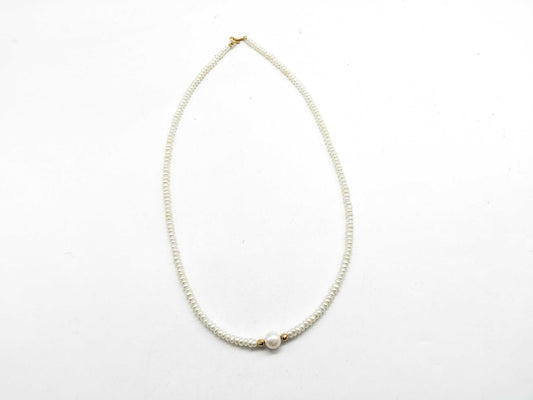 Pearl diameter: Approx. 2.8mm-3.3mm / 6.7mm, K18/METAL, 6.1g, Necklace