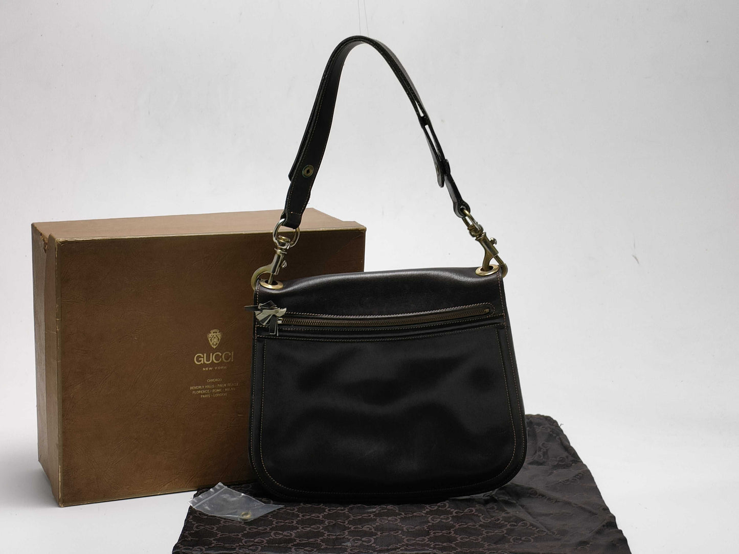 GUCCI Old Leather One-Shoulder Shoulder Bag
