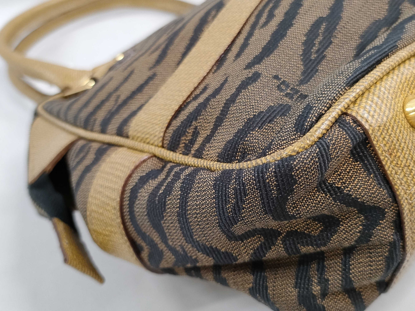 FENDI Zucca Pattern Zebra 2-Way Bag Handbag