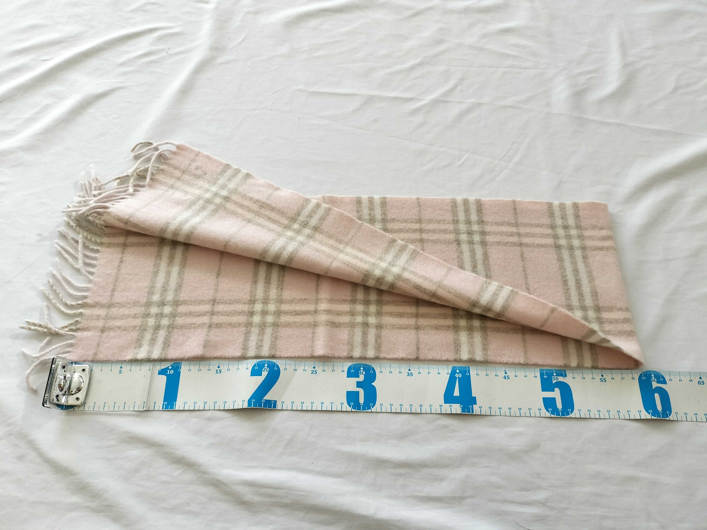 BURBERRY Check Cashmere Pink Scarf
