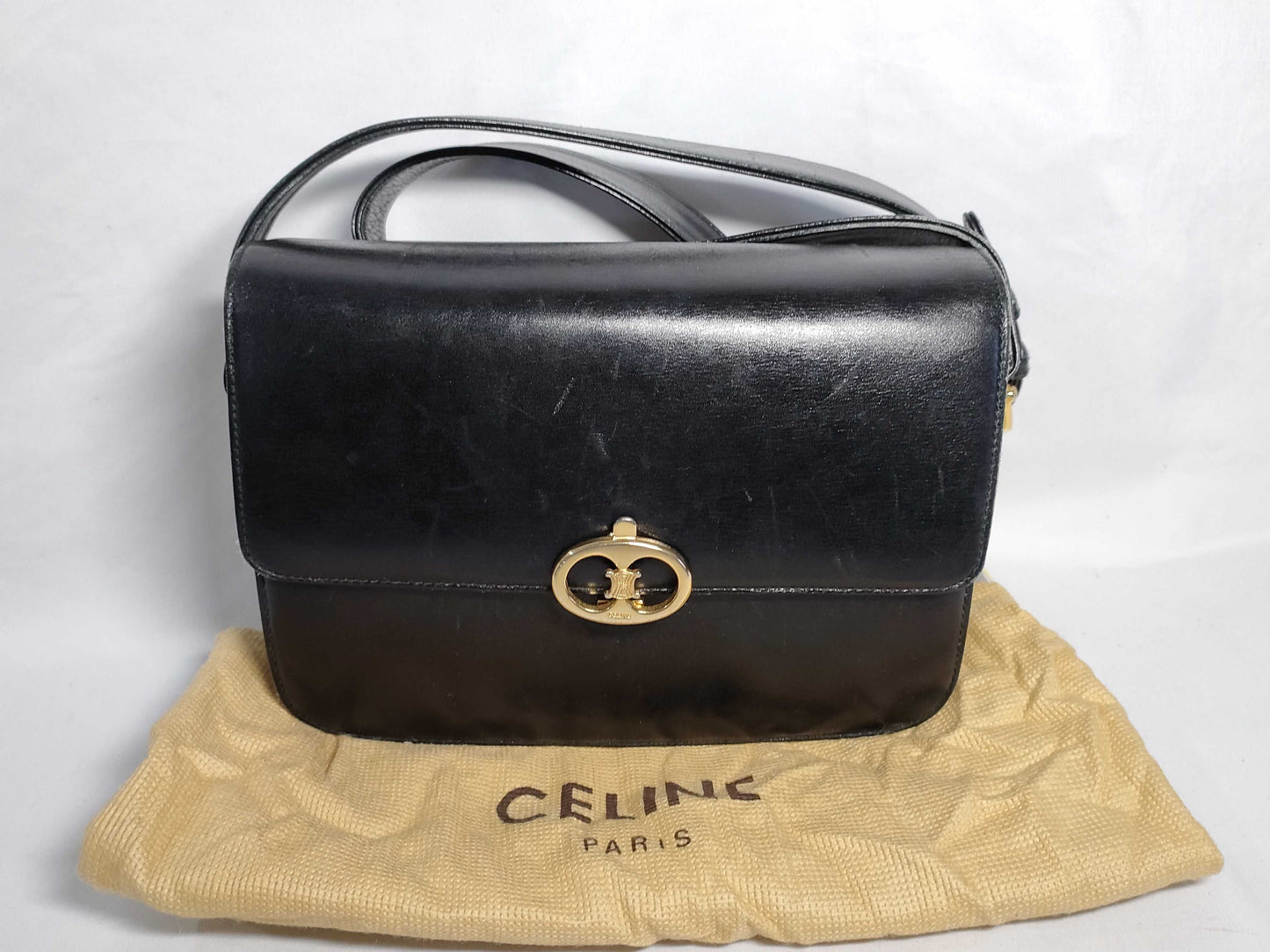 CELINE Triomphe Vintage Shoulder Bag