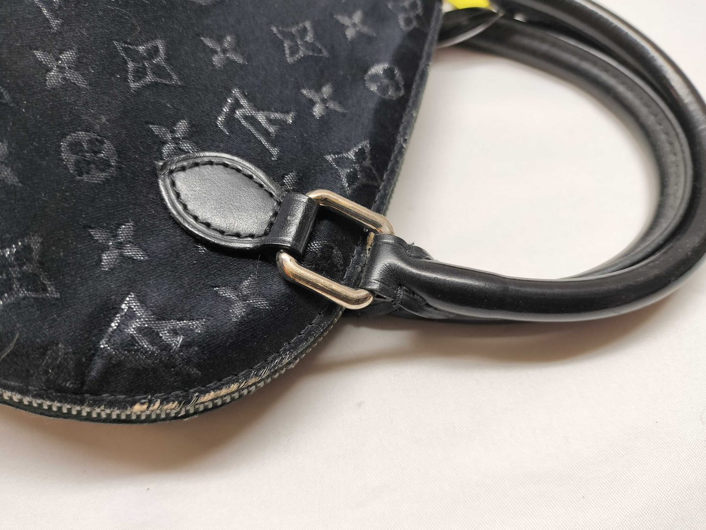 LOUIS VUITTON Monogram Mini Satin Little Alma Noir Handbag