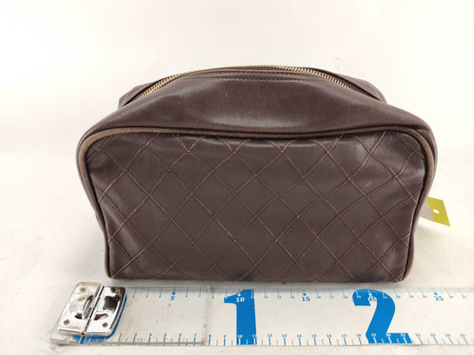 CHANEL Matelasse Pouch Matelasse Brown Clutch Bag