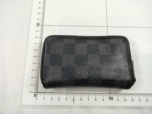 LOUIS VUITTON Damier Graphite N63076 Zippy Coin Purse Wallet