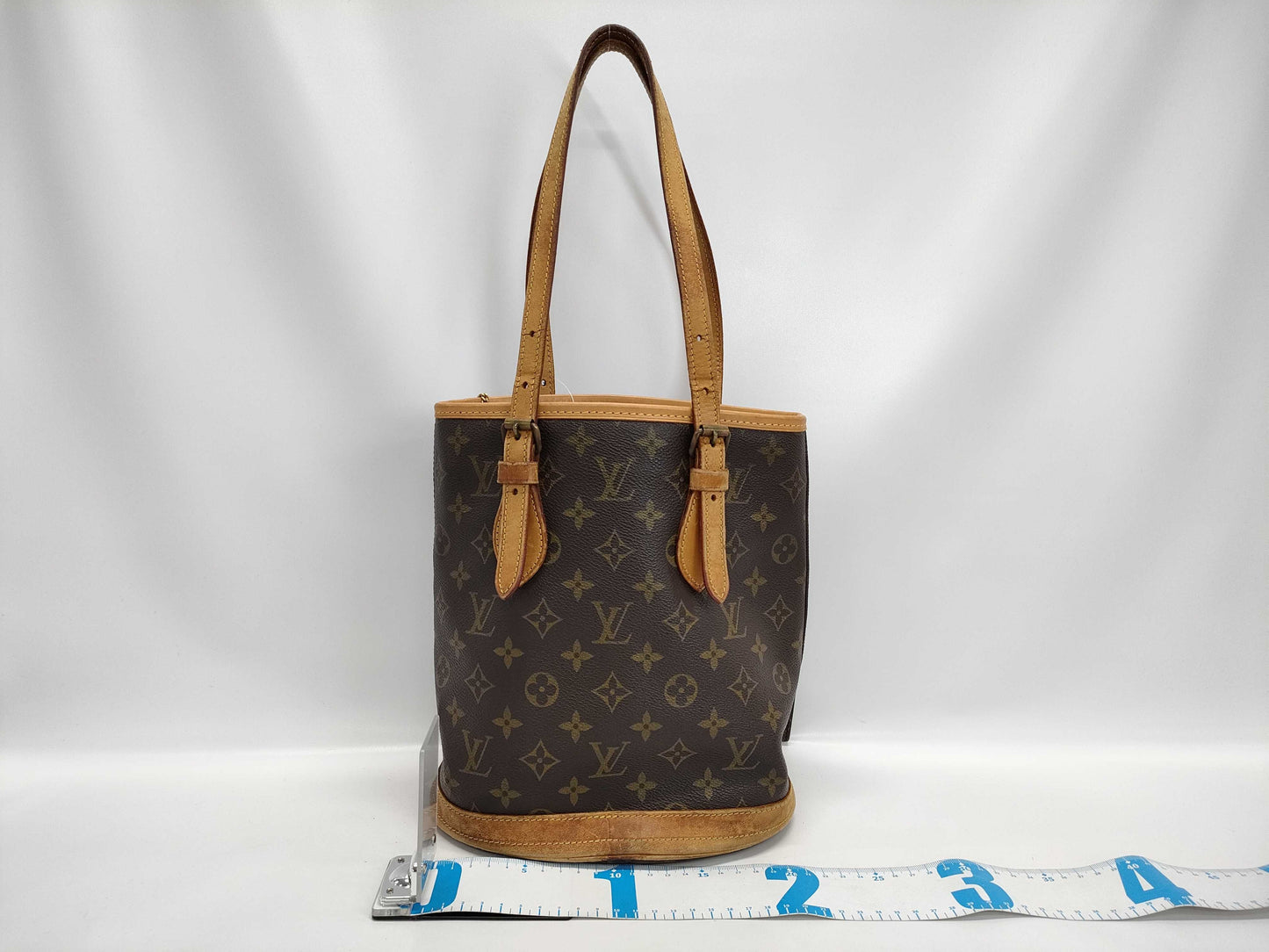 LOUIS VUITTON Monogram Bucket PM Tote Bag with Pouch
