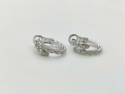 BVLGARI Serpenti Diamond WG AU750 8.8g Earrings
