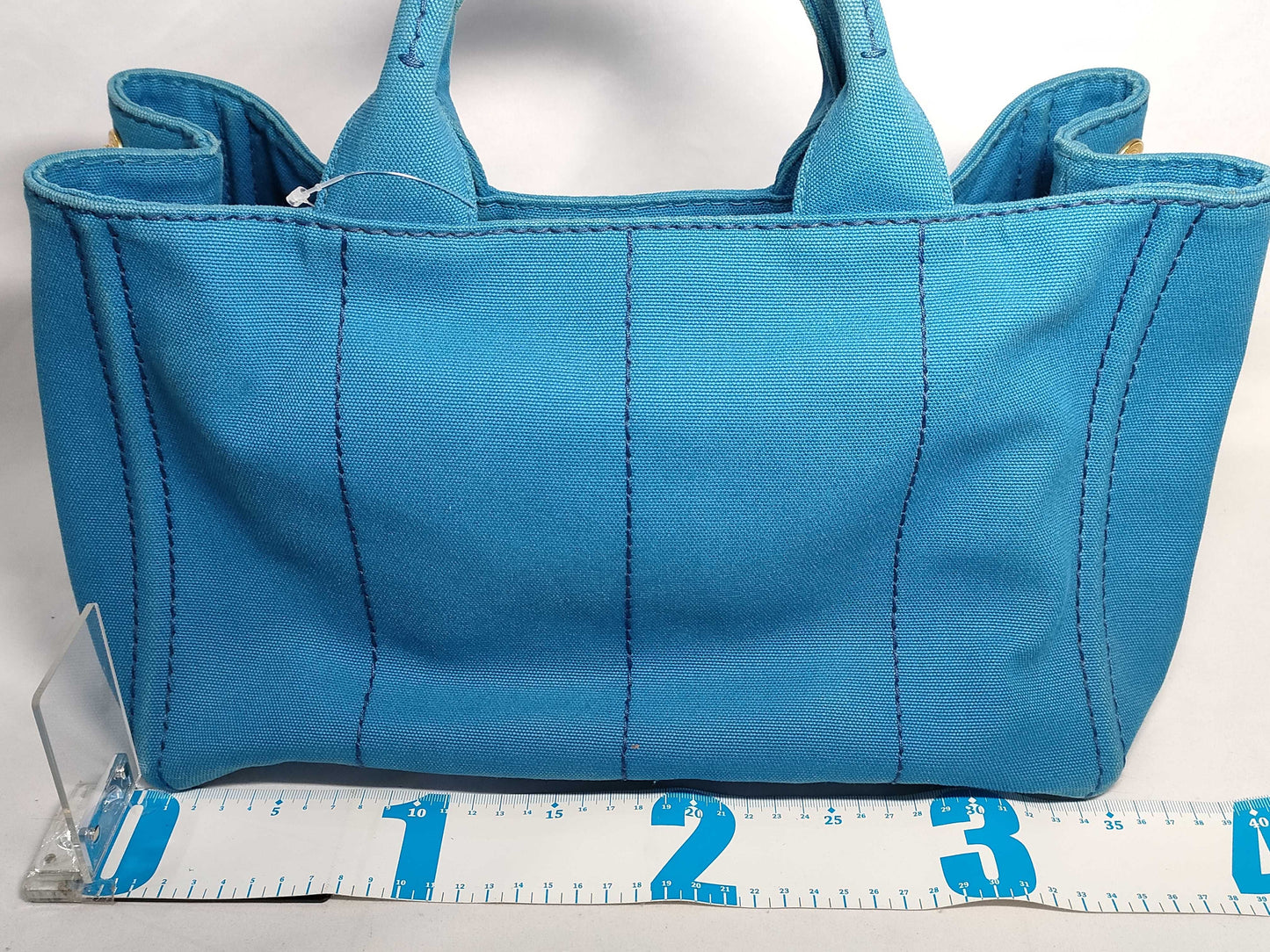 PRADA Canapa 2-way Blue Handbag