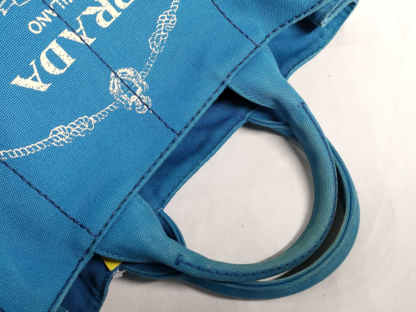 PRADA Canapa 2-way Blue Handbag