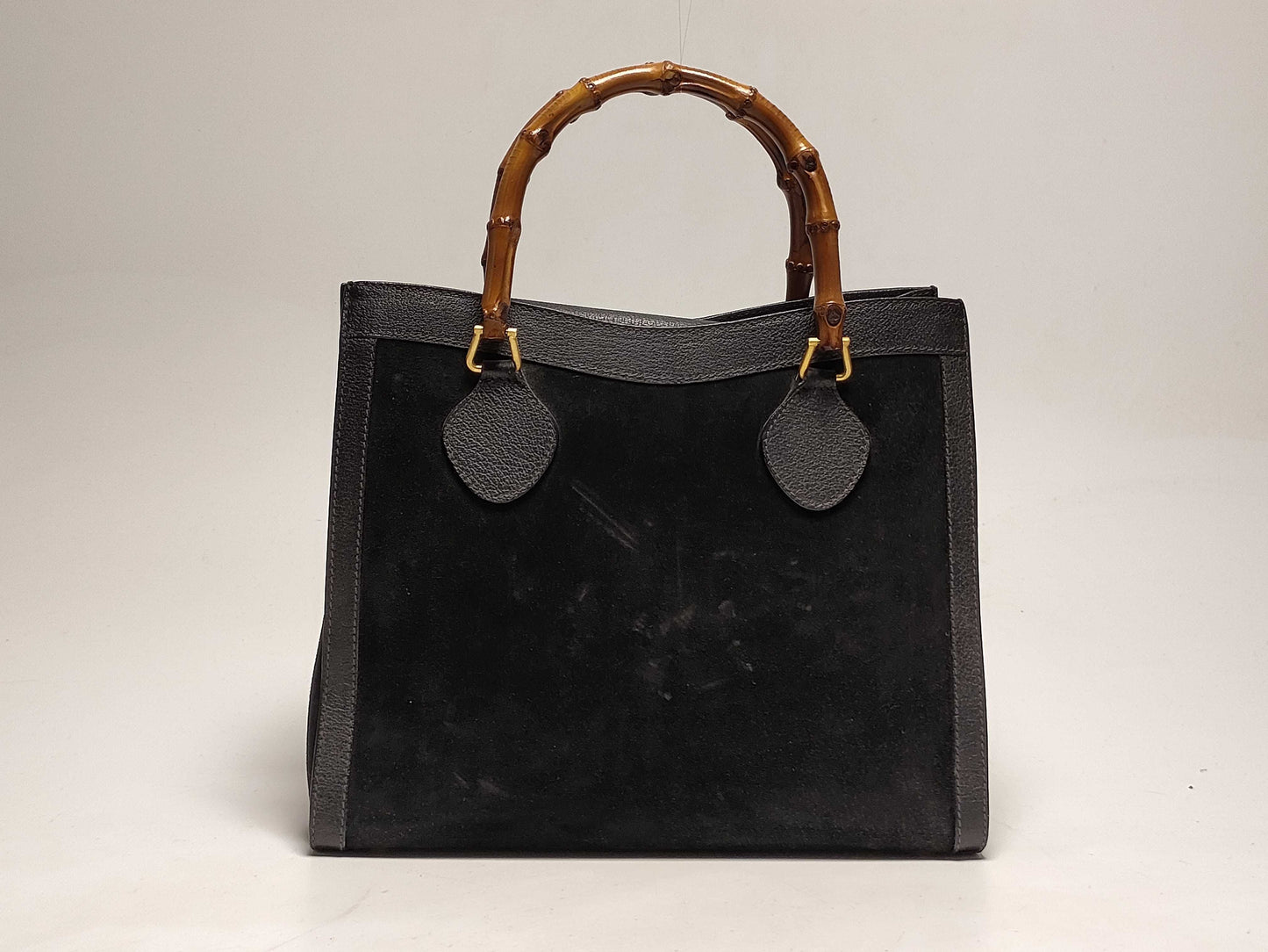 GUCCI Bamboo Suede Handbag