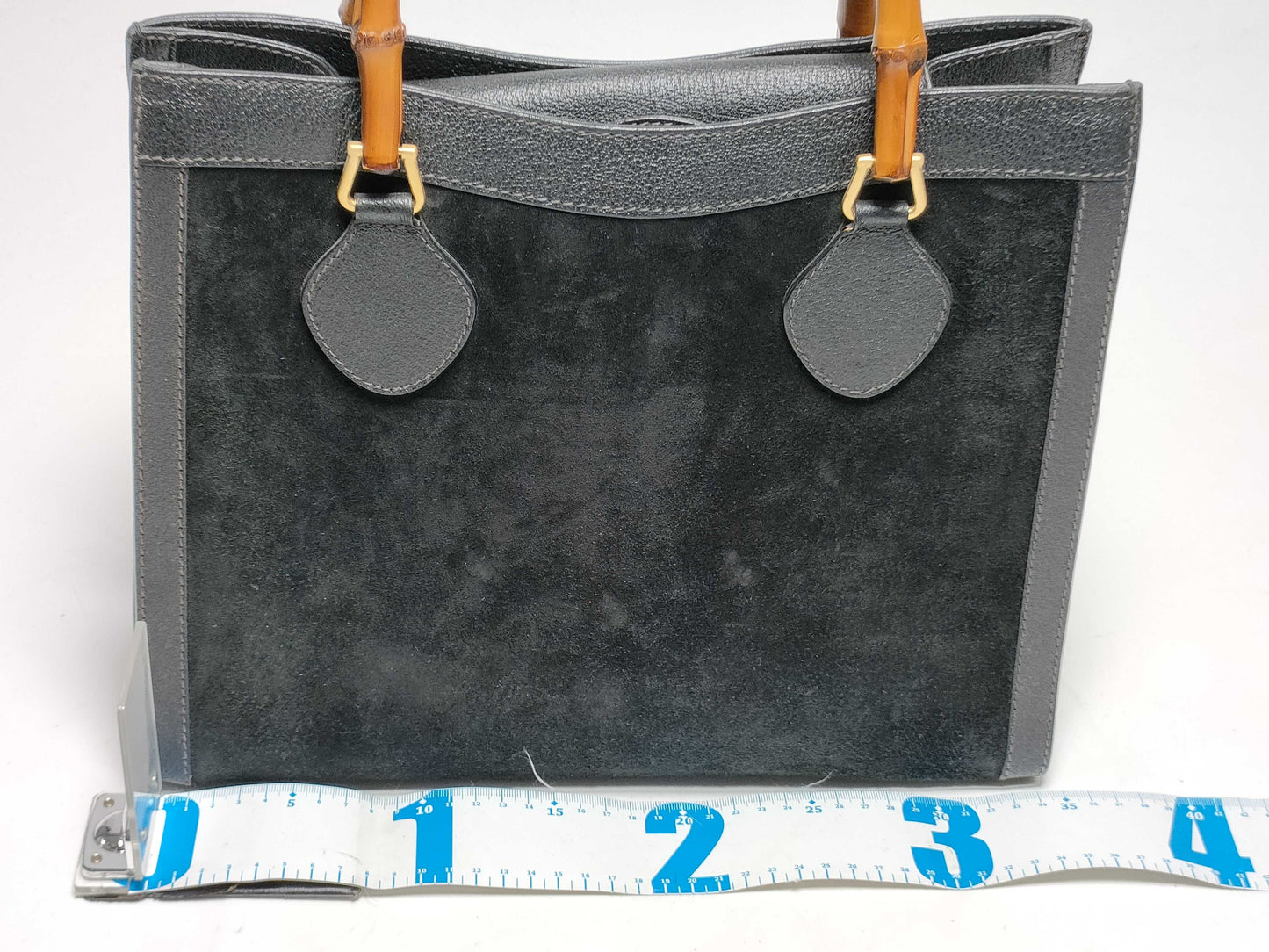 GUCCI Bamboo Suede Handbag