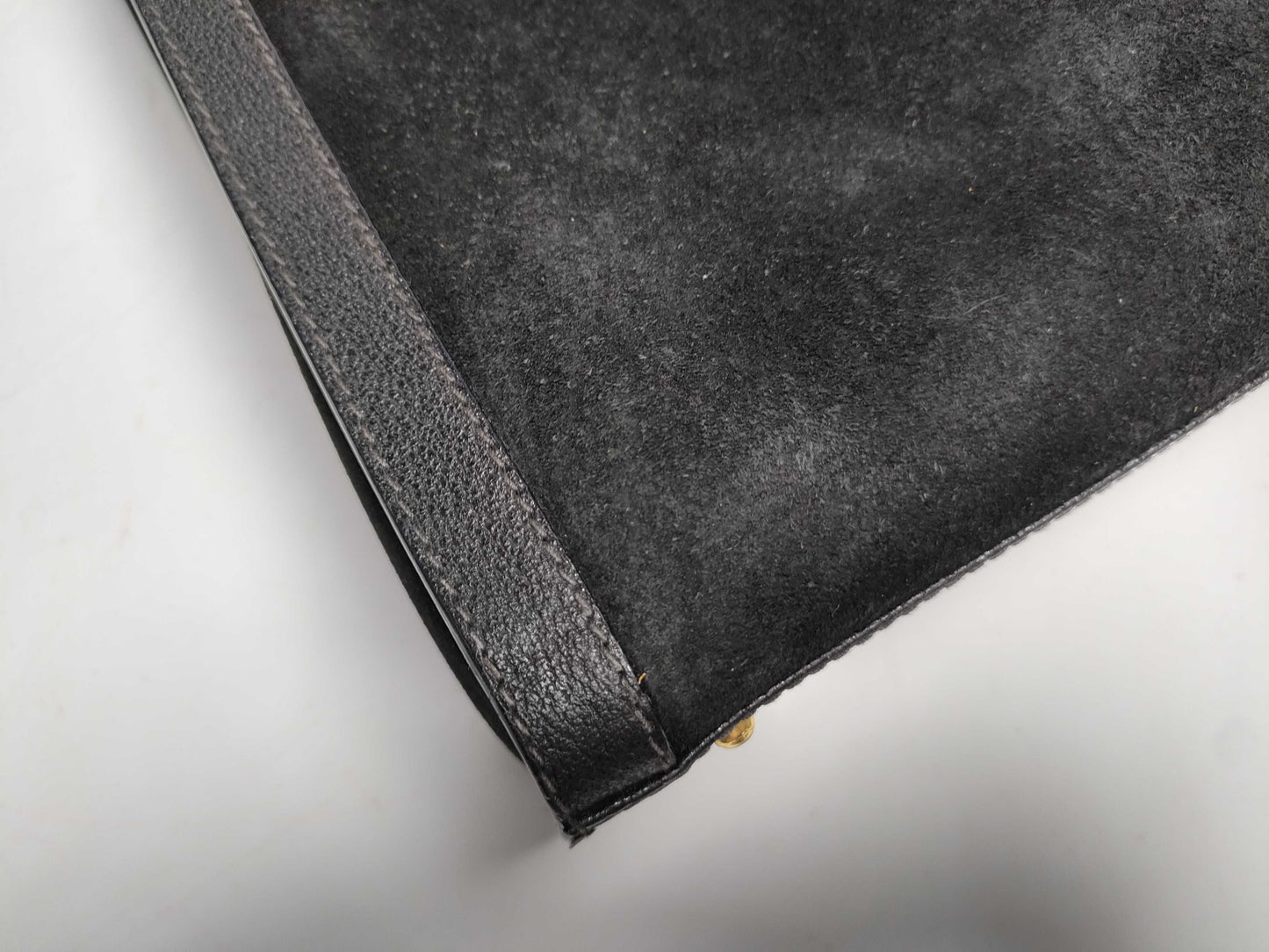 GUCCI Bamboo Suede Handbag