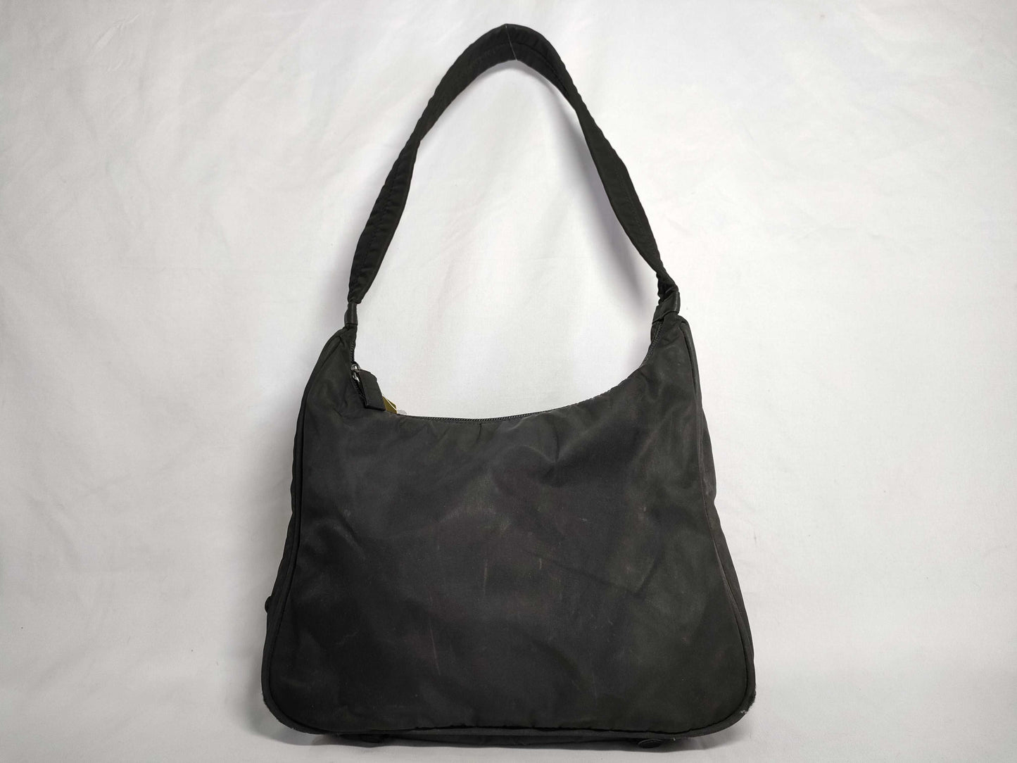 PRADA Nylon One-Shoulder Side Plate Shoulder Bag