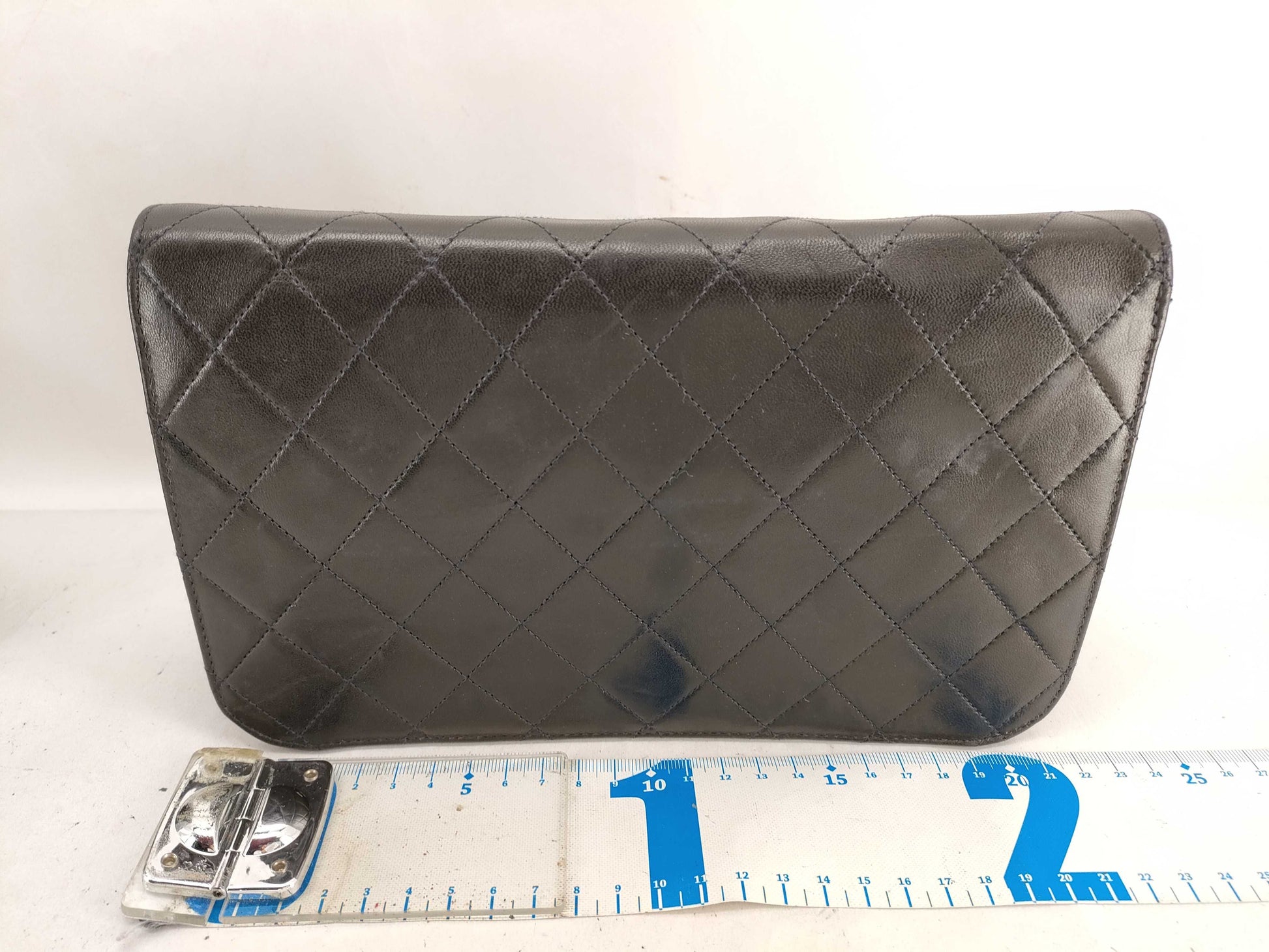 CHANEL Calfskin Push Lock Chain Shoulder Bag
